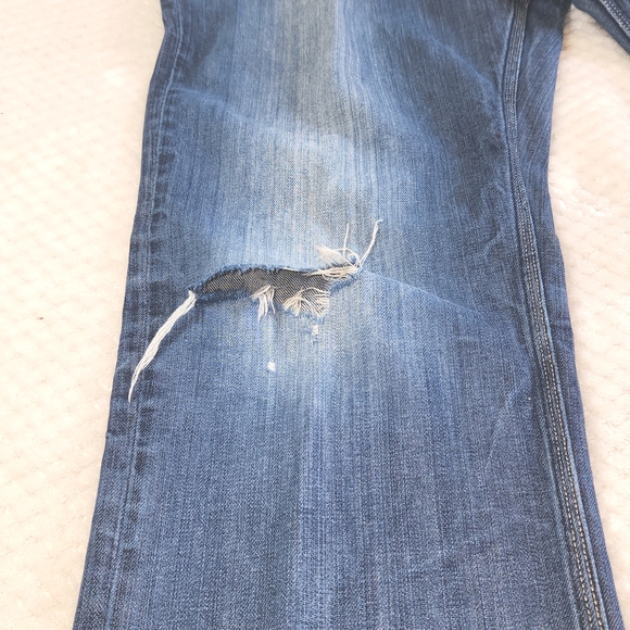 GUESS MENS JEANS W34 L30 LINCOLN DISTRESSED WASHED BLUE DENIM PREOWNED - Picture 13 of 15